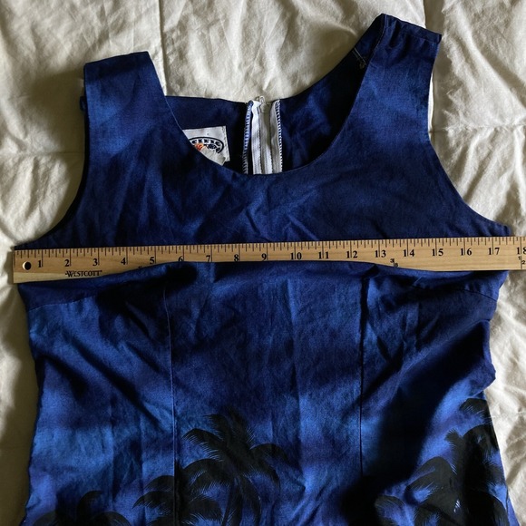 Pacific Legend VTG Hawaii Mini Dress Womens M Chopper Motorcycle Blue Cotton USA - Picture 9 of 14
